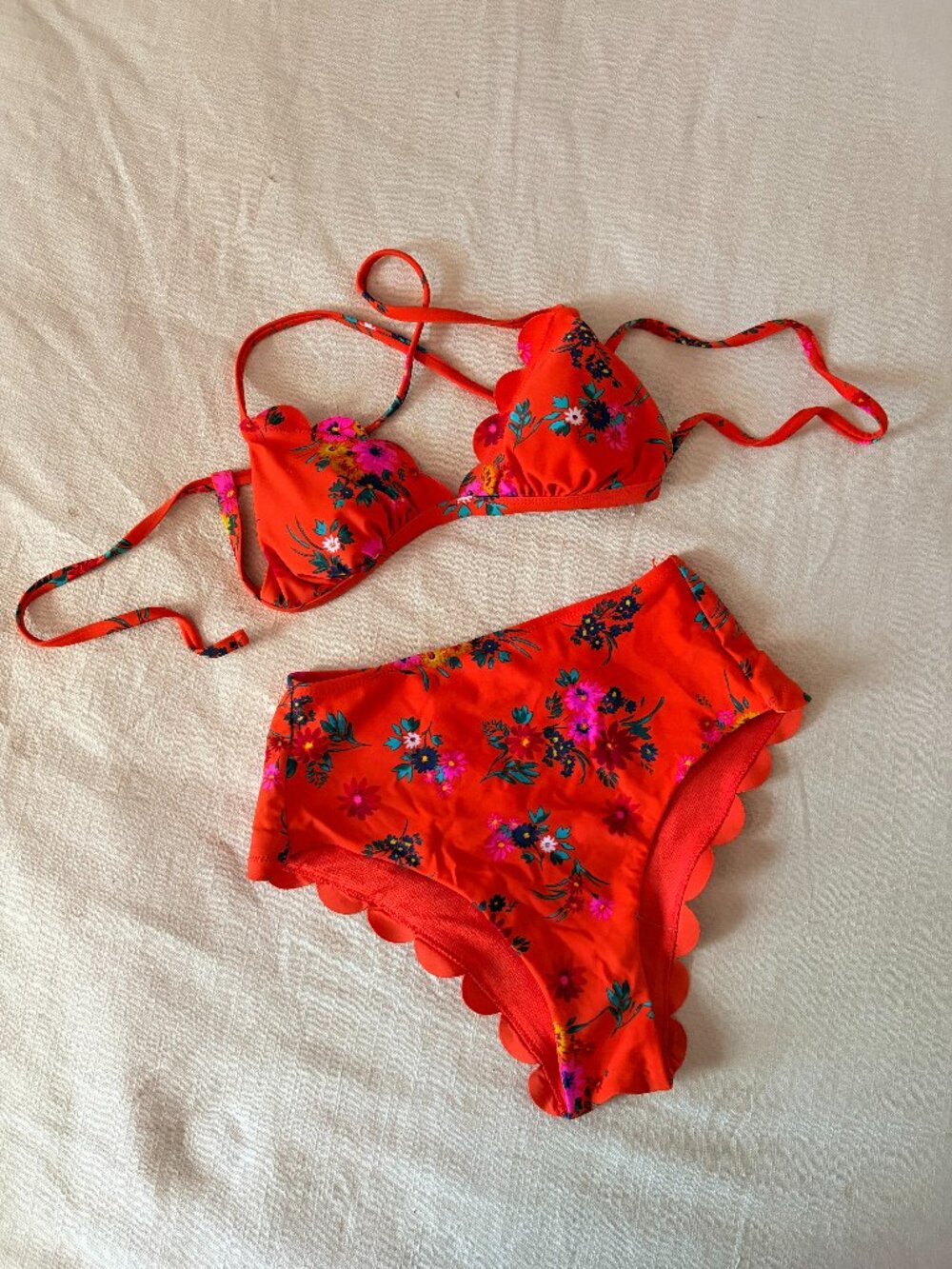 Xhilaration scalloped floral bikini